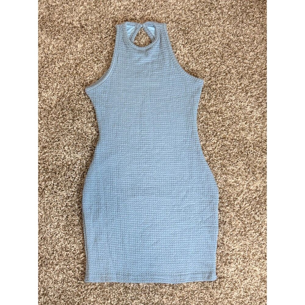 Light Blue Textured Mini Dress